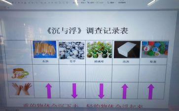 关于沉与浮的幼儿中班教案8篇
